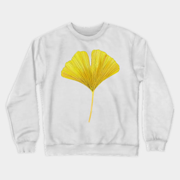 Yellow ginkgo leaf Crewneck Sweatshirt by ozdv